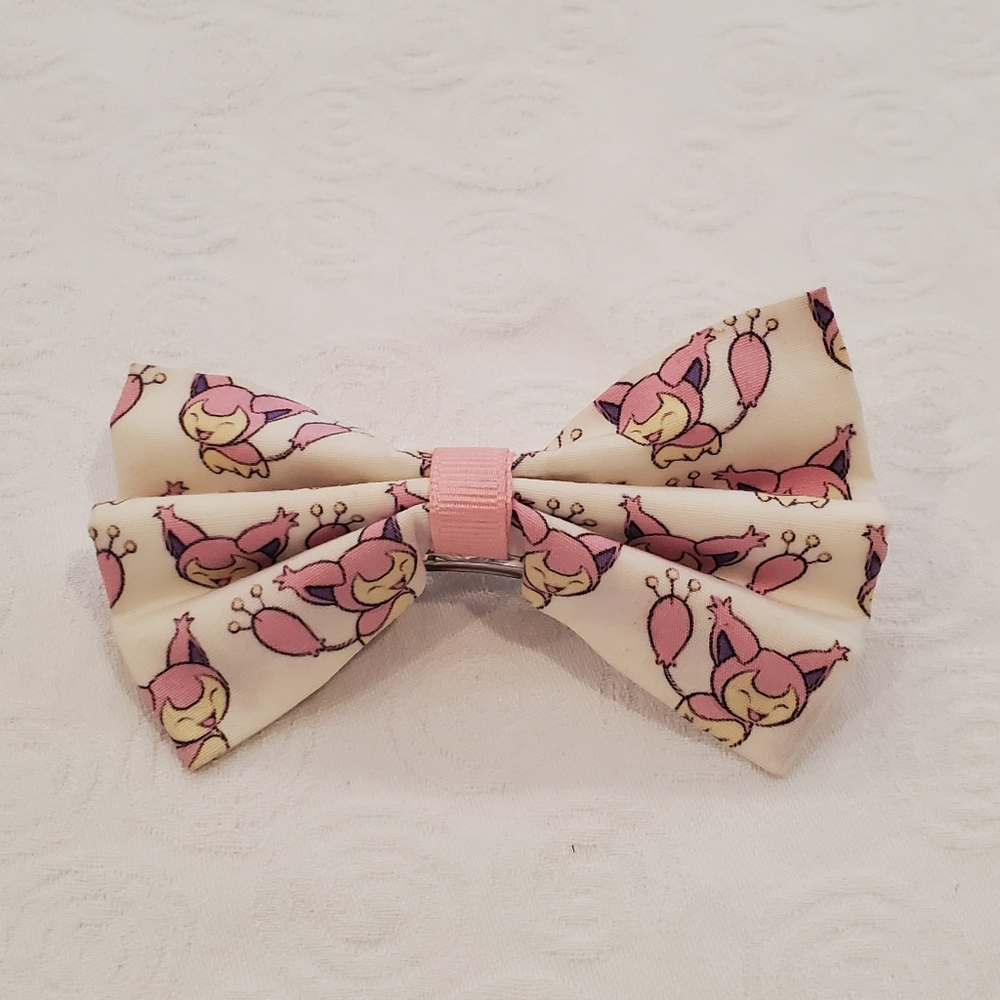 Pokemon Skitty Bow Hair Clip/ Barrette